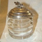 vintage blackington sterling topped honey pot