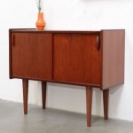 vintage danish modern teak petite credenza