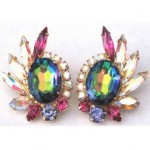 vintage dimartino rhinestone earrings