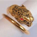 vintage french 18k ruby leopard ring