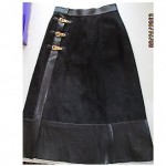 vintage gucci suede and leather skirt