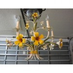 vintage mid-century tole chandelier