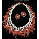 vintage miriam haskell milk glass coral necklace