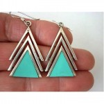 vintage navajo angeline miller turquoise sterling earrings