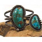 vintage navajo manassa turquoise bracelet and ring