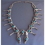 vintage navajo squash blossom necklace