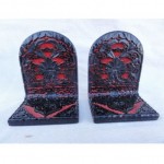 vintage pair chinese cinnabar bookends