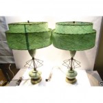 vintage pair mid-century lamps