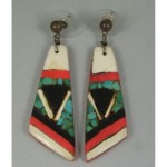 vintage pueblo depression era inlay earrings