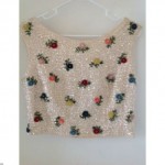 vintage silk sequin crop top