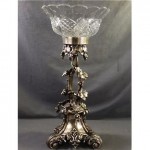 vintage silver pressed glass compote