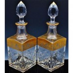 vintage st louis crystal gold encrusted decanters