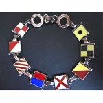 vintage sterling nautical flag bracelet