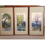 vintage toshi yoshida japanese woodblock prints triptych