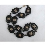 vintage victorian sterling onyx necklace