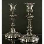 antique 1848 english sterling candlesticks