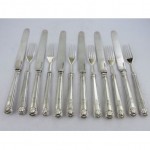 antique 1848 silver dessert knives and forks