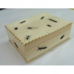 antique 1880s chinese shibayama lidded box with inlaid insects