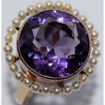 antique 1885 amethyst and pearl ring