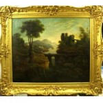 antique 18th century landscape oil painting