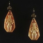 antique 19th century egyptian revival carved cameo earrings