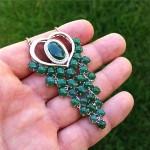 antique chinese 18k jadeite diamond pendant necklace