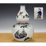 antique chinese 19th century porcelain double gourd vase