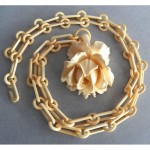 antique chinese carved bone necklace