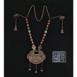 antique chinese export silver coral necklace