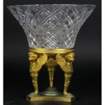 antique dore bronze baccarat crystal bowl