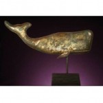 antique gilded copper whale weathervane