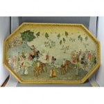 antique handpainted wood tray