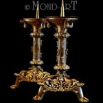 vintage 1920s bronze brass candlesticks