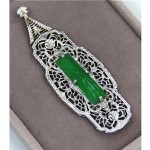 vintage 1920s rhodium filigree pendant