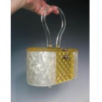 vintage 1950s mint lucite handbag with original box