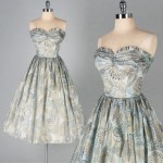 vintage 1950s strapless dress