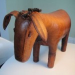 vintage 1960s omersa abercrombie & fitch leather donkey footstool