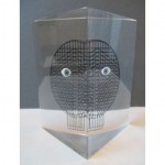 vintage acrylic lucite pop art face sculpture