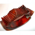 vintage art deco carved geometric bakelite bracelet