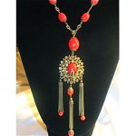 vintage art deco chinese glass bead necklace