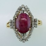 vintage art deco ruby and diamond ring