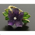 vintage carved amethyst flower ring