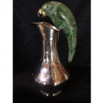 vintage emilia costillo malachite parrot silver pitcher