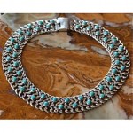 vintage far fan mexican sterling turquoise necklace