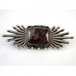 vintage hopi ralph tawangyaouma sterling petrified wood brooch