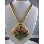 vintage lanvin cloisonne necklace