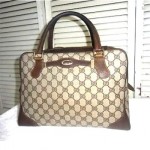 vintage large 1970s gucci monogram handbag