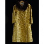 vintage lilli ann brocade evening coat with mink trim