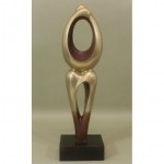 vintage miklos sebek abstract bronze sculpture