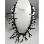 vintage natural black coral necklace